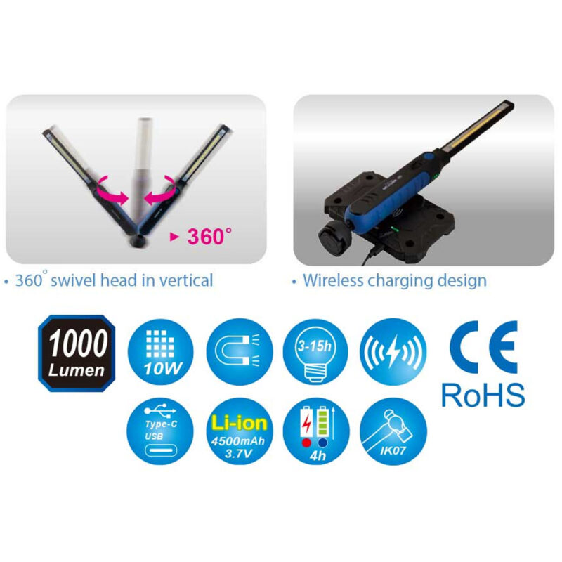 Lámpara Delgada de Carga Inalámbrica 1000 Lumen - Image 3